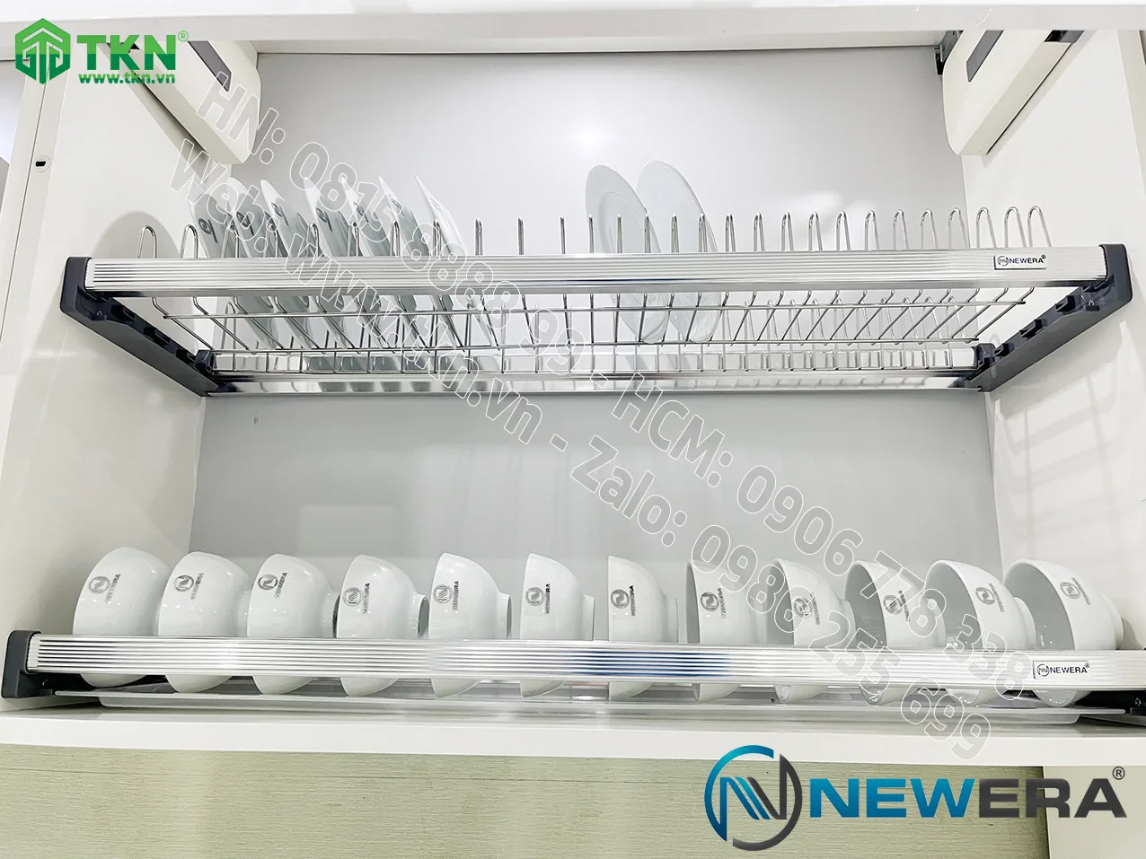 Giá để bát đĩa cố định NewEra 2 tầng inox 304 NE855.800