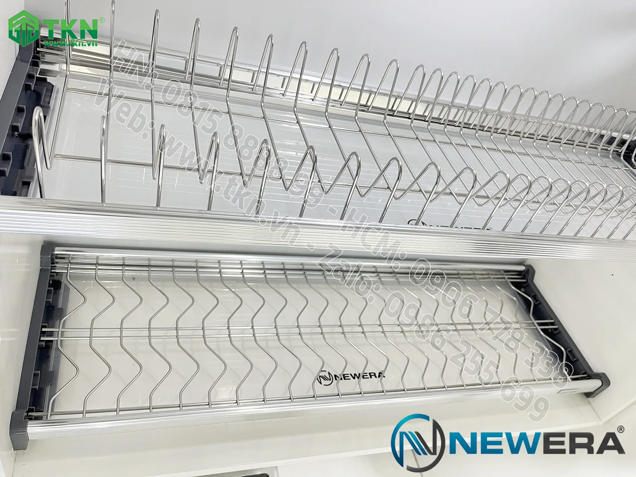 Giá để bát đĩa cố định NewEra 2 tầng inox 304 NE855.800 3