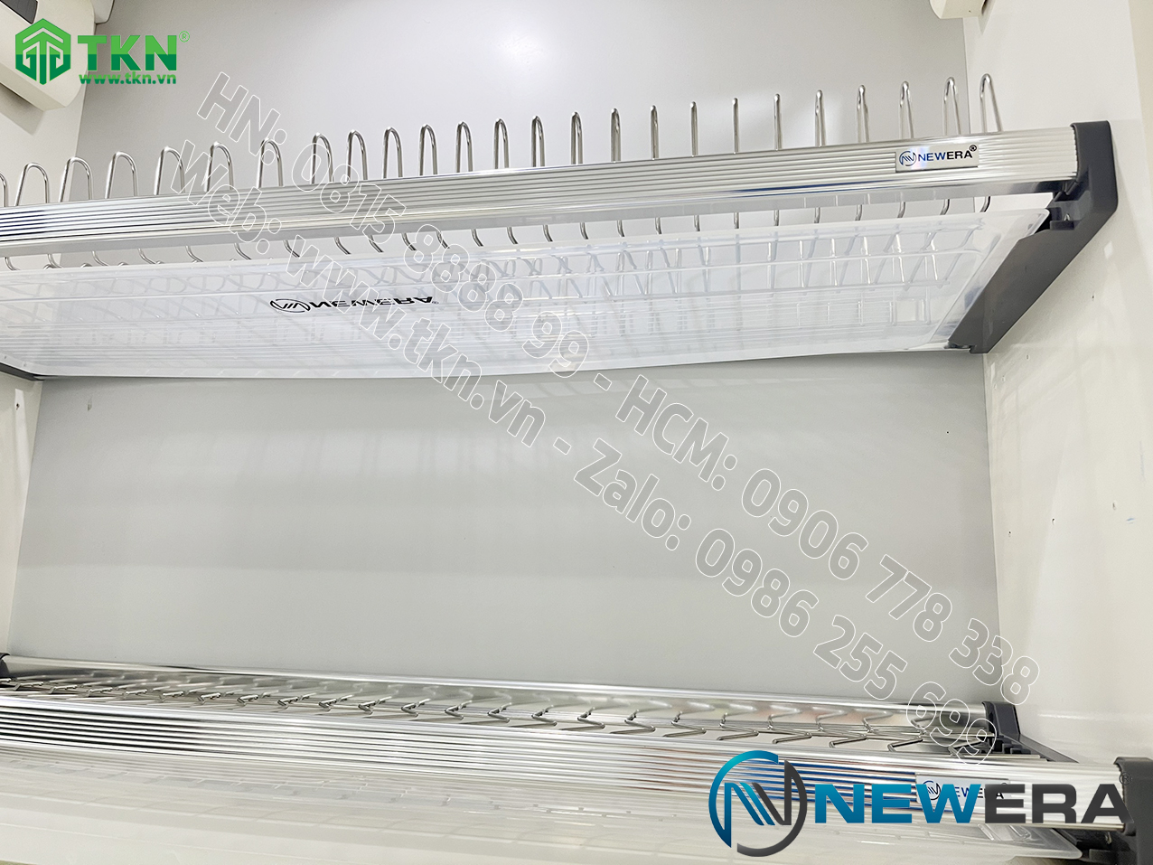 Giá để bát đĩa cố định NewEra 2 tầng inox 304 NE855.700 3