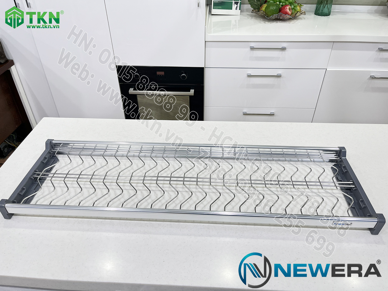 Giá để bát đĩa cố định NewEra 2 tầng inox 304 NE855.700 4