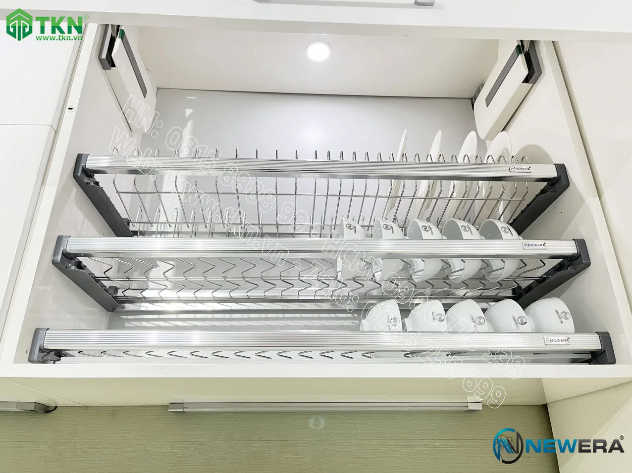 Giá để bát đĩa cố định NewEra 3 tầng inox 304 NE866.700