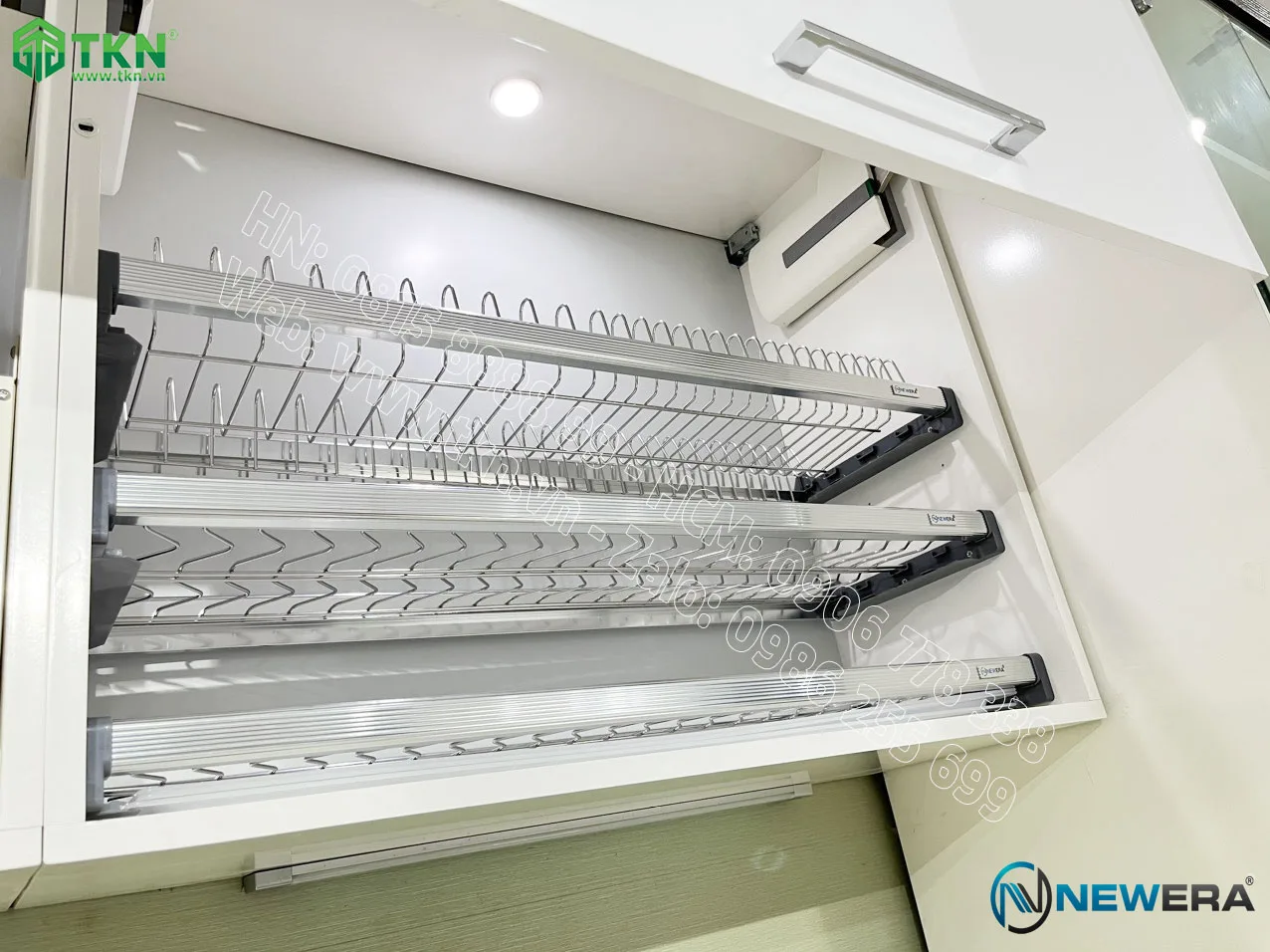Giá để bát đĩa cố định NewEra 3 tầng inox 304 NE866.600