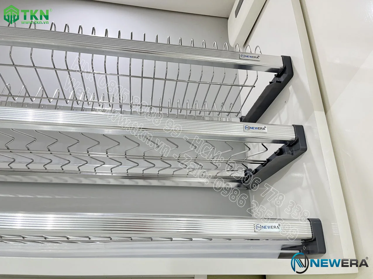 Giá để bát đĩa cố định NewEra 3 tầng inox 304 NE866.600 2