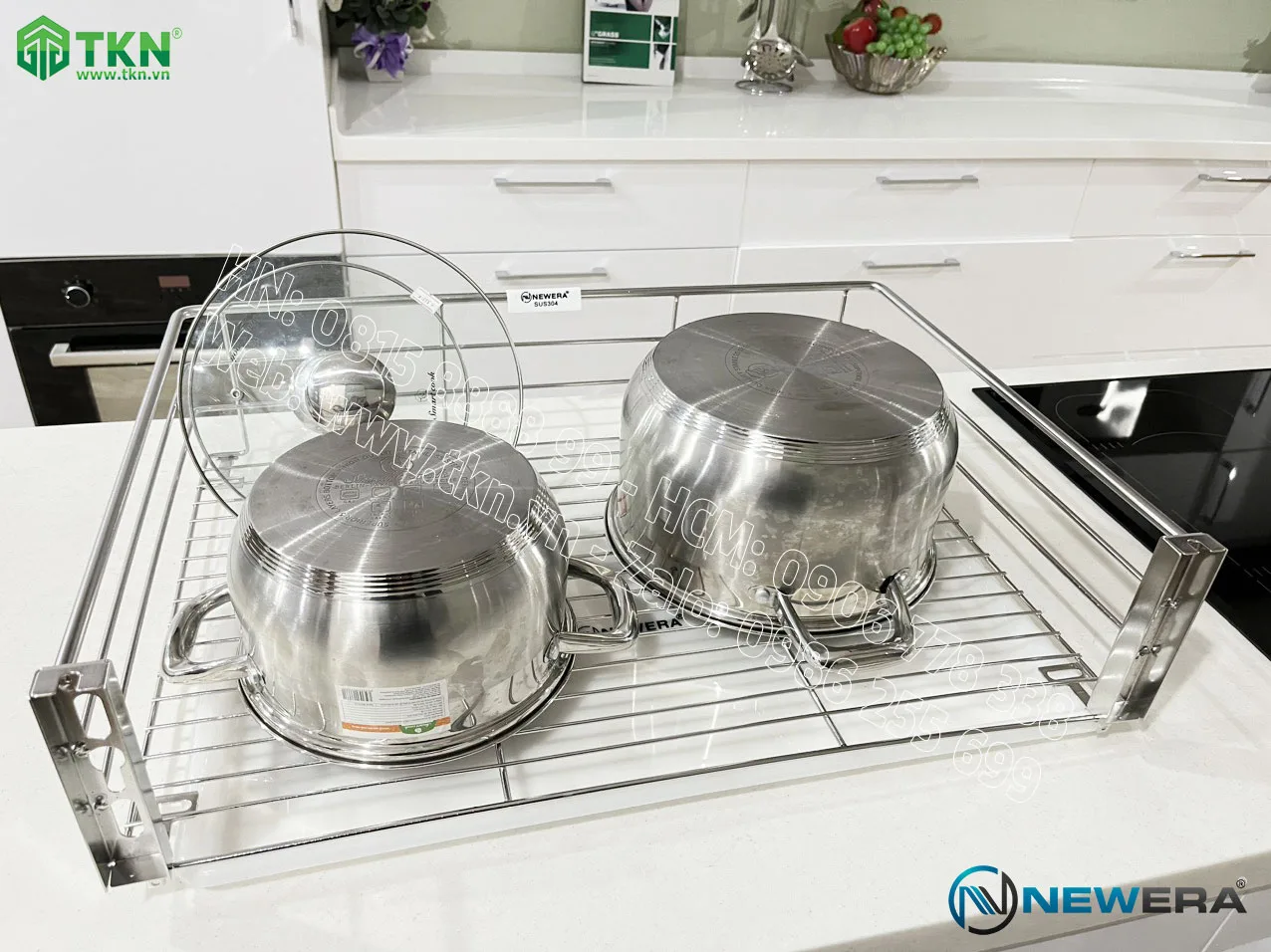 ngăn kéo để xoong nồi cánh kéo, giảm chấn NE889.600