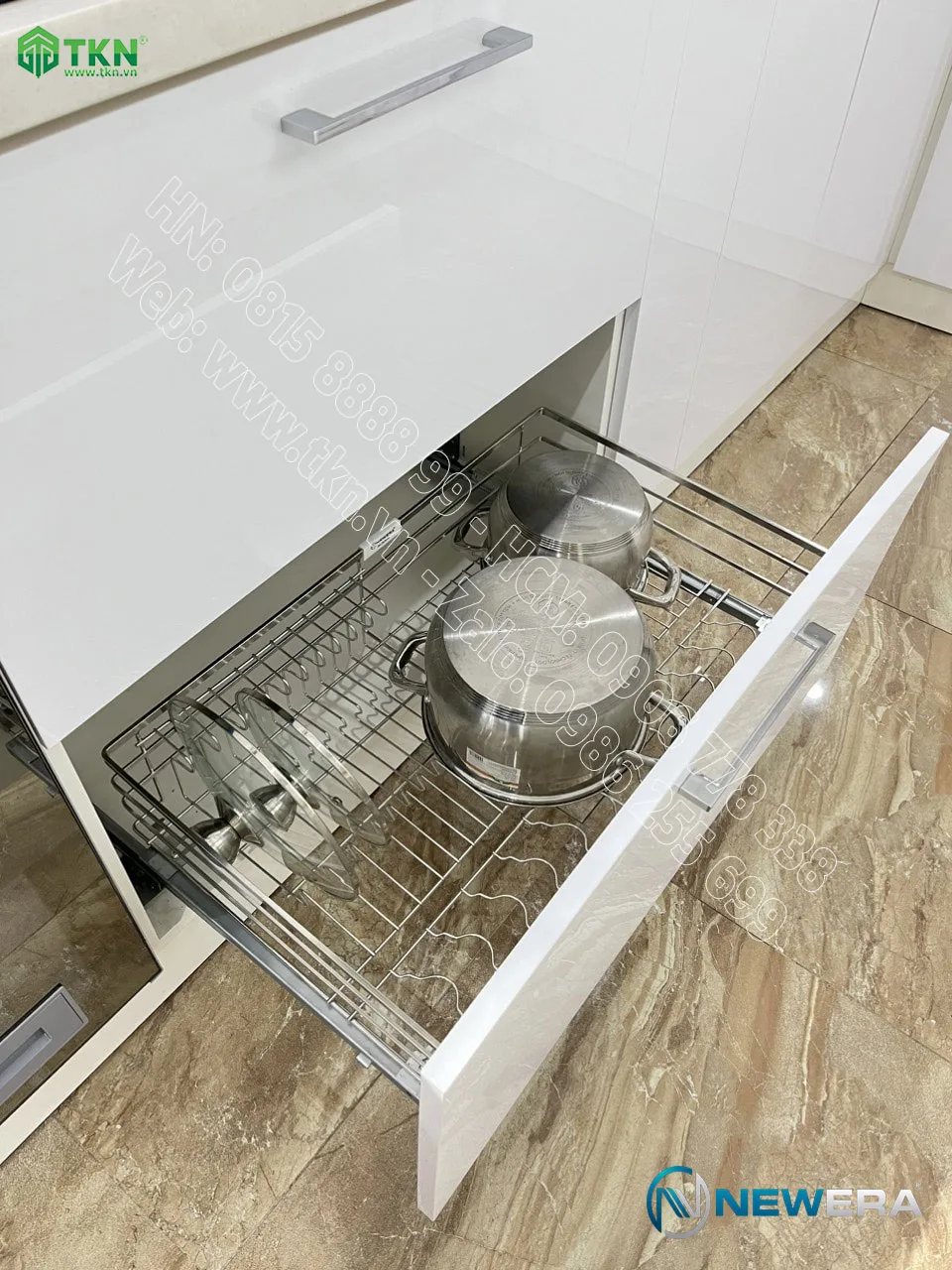 Giá để xoong nồi, bát đĩa NewEra 700mm inox 304 nan dẹt NE699.700