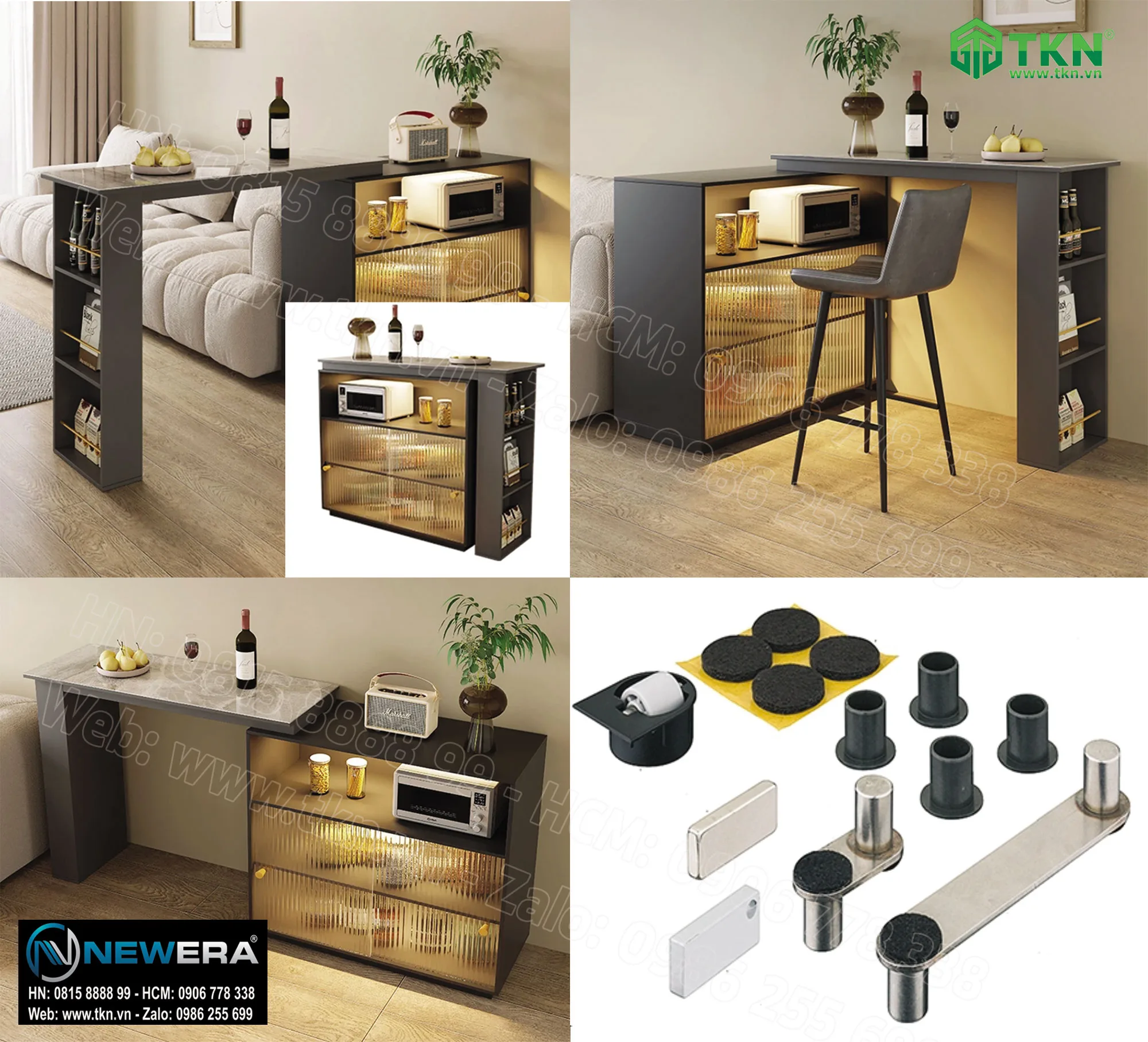 Phụ kiện bàn xoay xếp gọn trên tủ NewEra NE4848.RTC