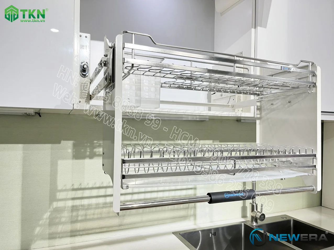 Giá bát nâng hạ NewEra 800mm có ống đũa inox 304 NE799.800 1