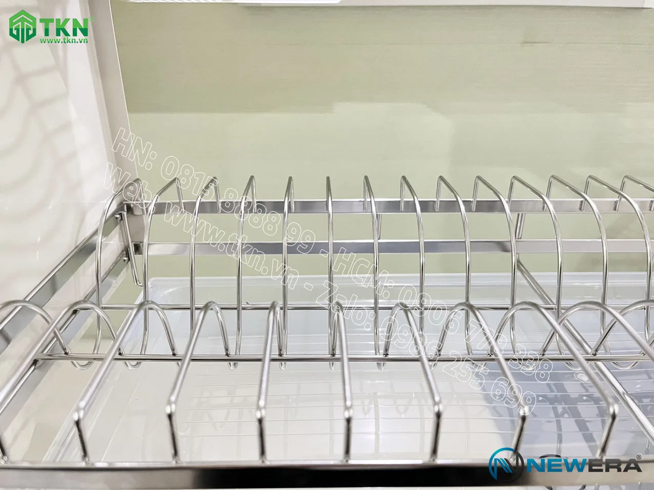 Giá bát nâng hạ NewEra 800mm có ống đũa inox 304 NE799.800 10