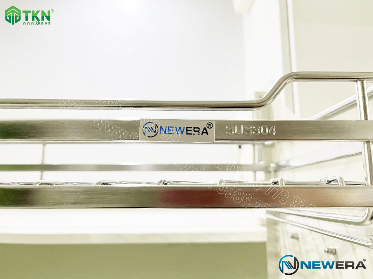 Giá bát nâng hạ NewEra 900mm có ống đũa inox 304 NE799.900 1