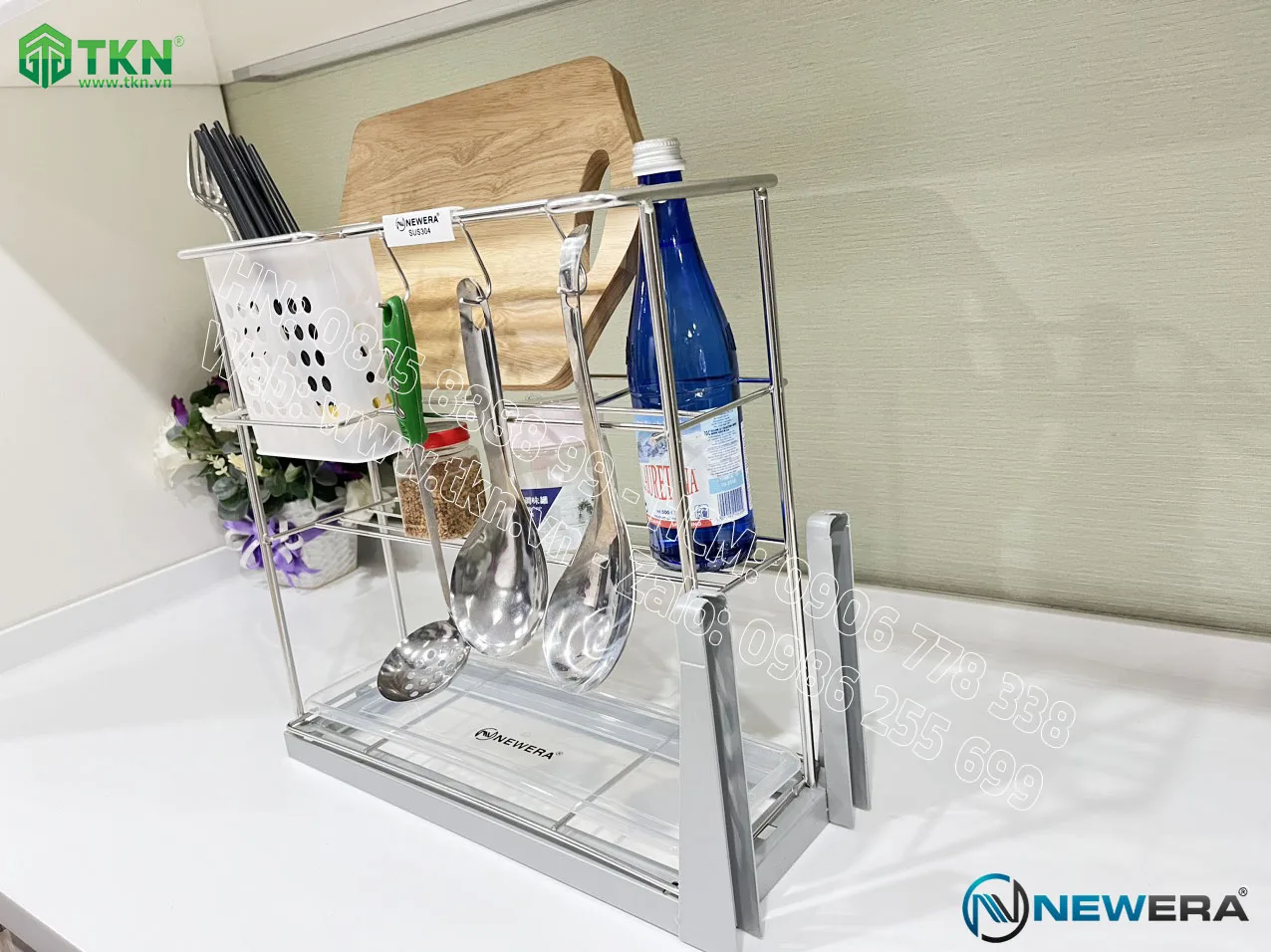 Giá dao thớt NE899.400 nan Oval inox mờ – NewEra 2