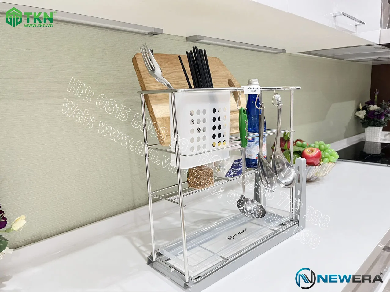 Giá dao thớt NE899.400 nan Oval inox mờ – NewEra 4