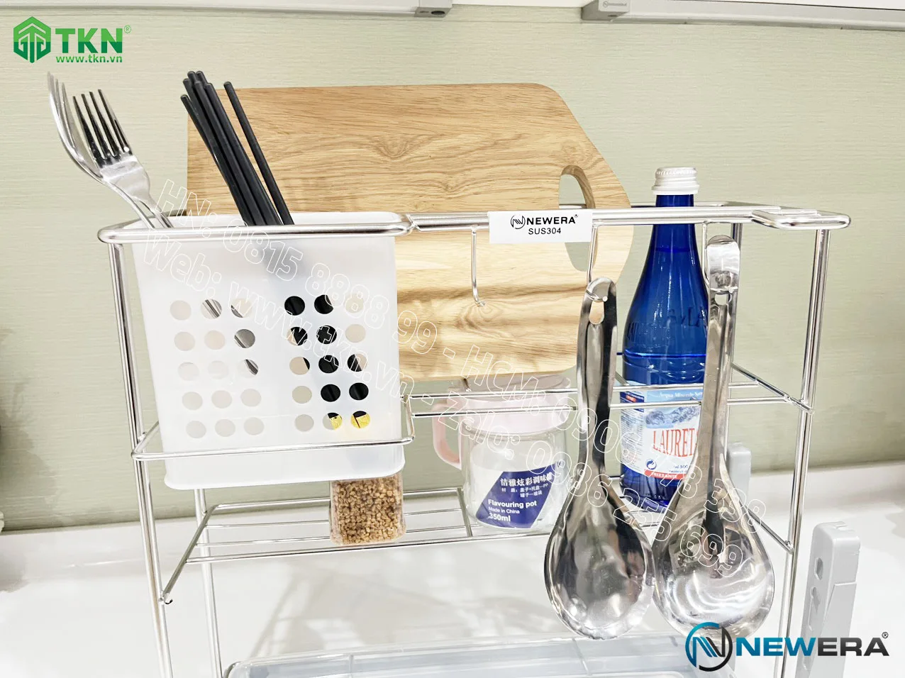 Giá dao thớt NE899.400 nan Oval inox mờ – NewEra 5