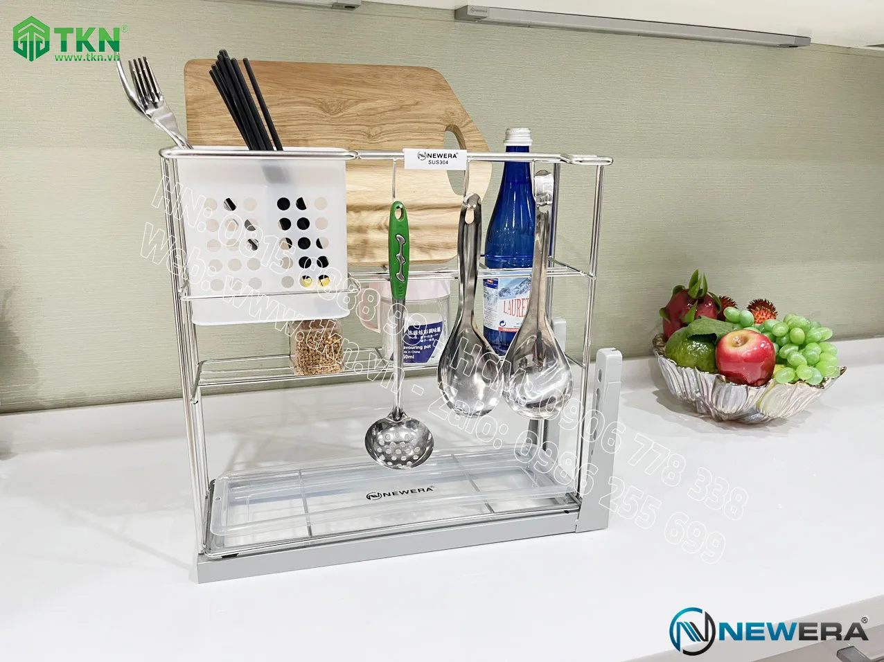 Giá dao thớt NE899.400 nan Oval inox mờ – NewEra 6