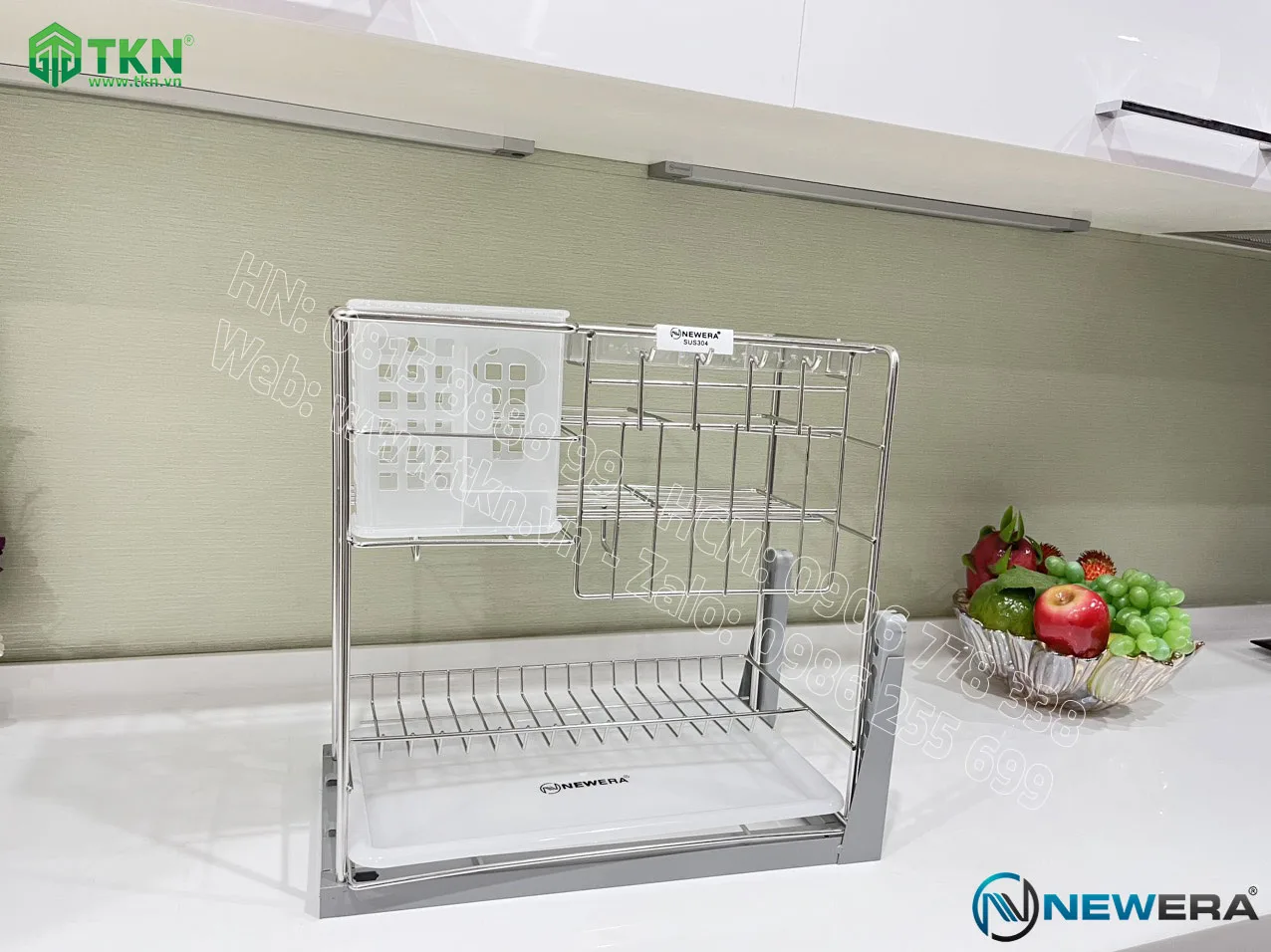 Giá dao thớt NE899.300 nan Oval inox mờ – NewEra 1