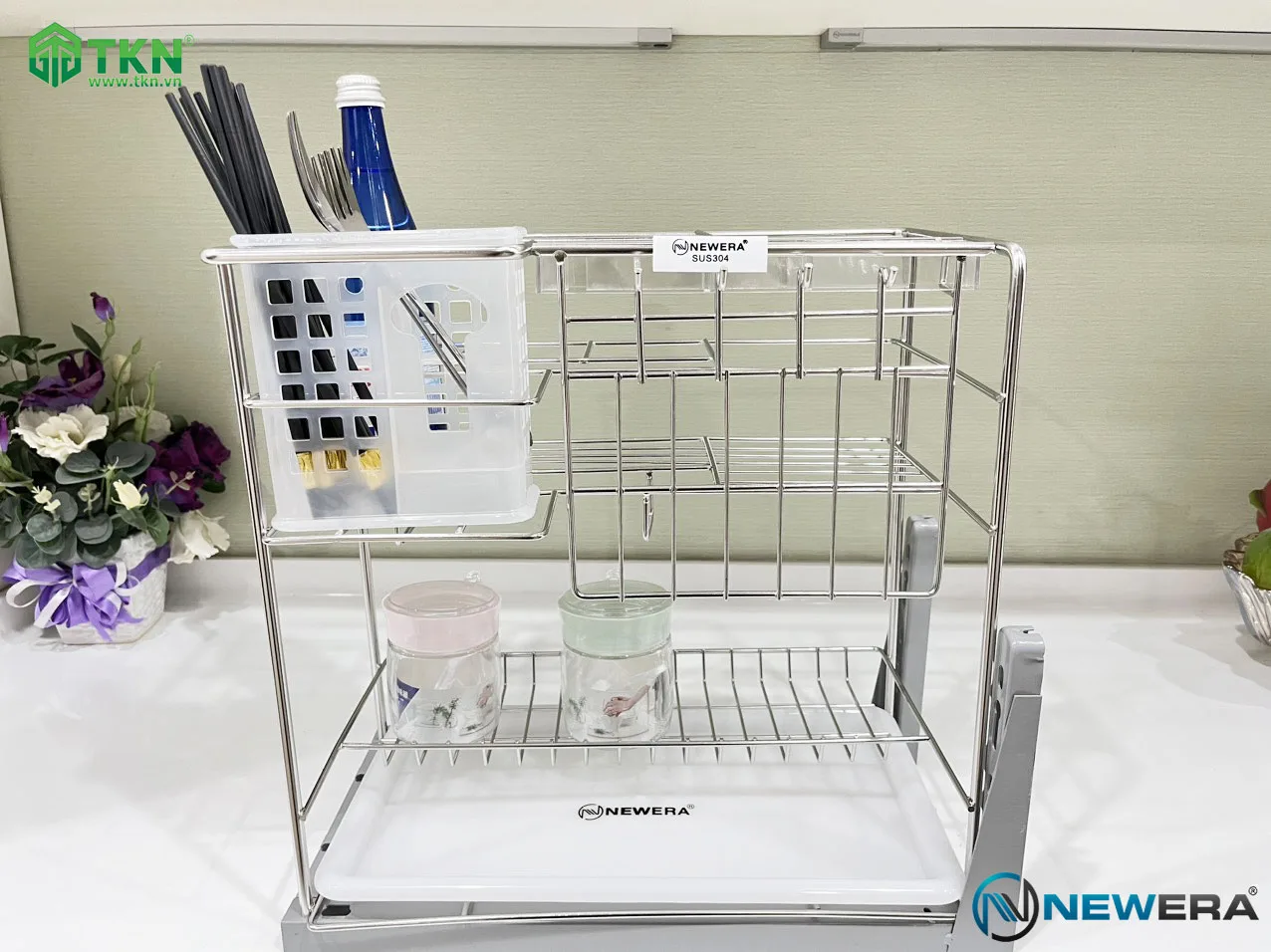 Giá dao thớt NE899.300 nan Oval inox mờ – NewEra 5