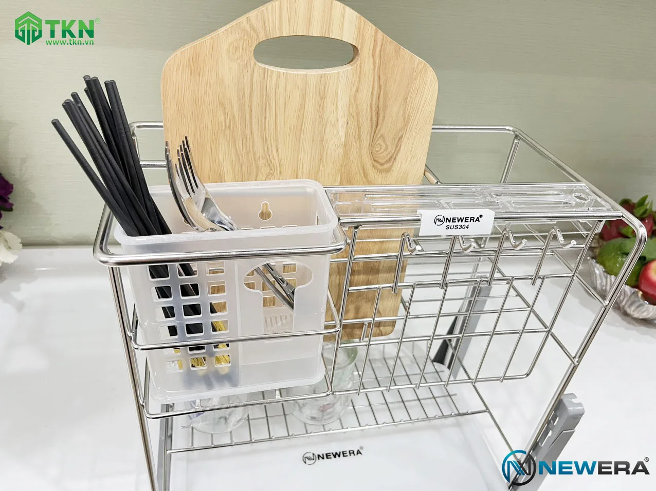 Giá dao thớt NE899.300 nan Oval inox mờ – NewEra 7