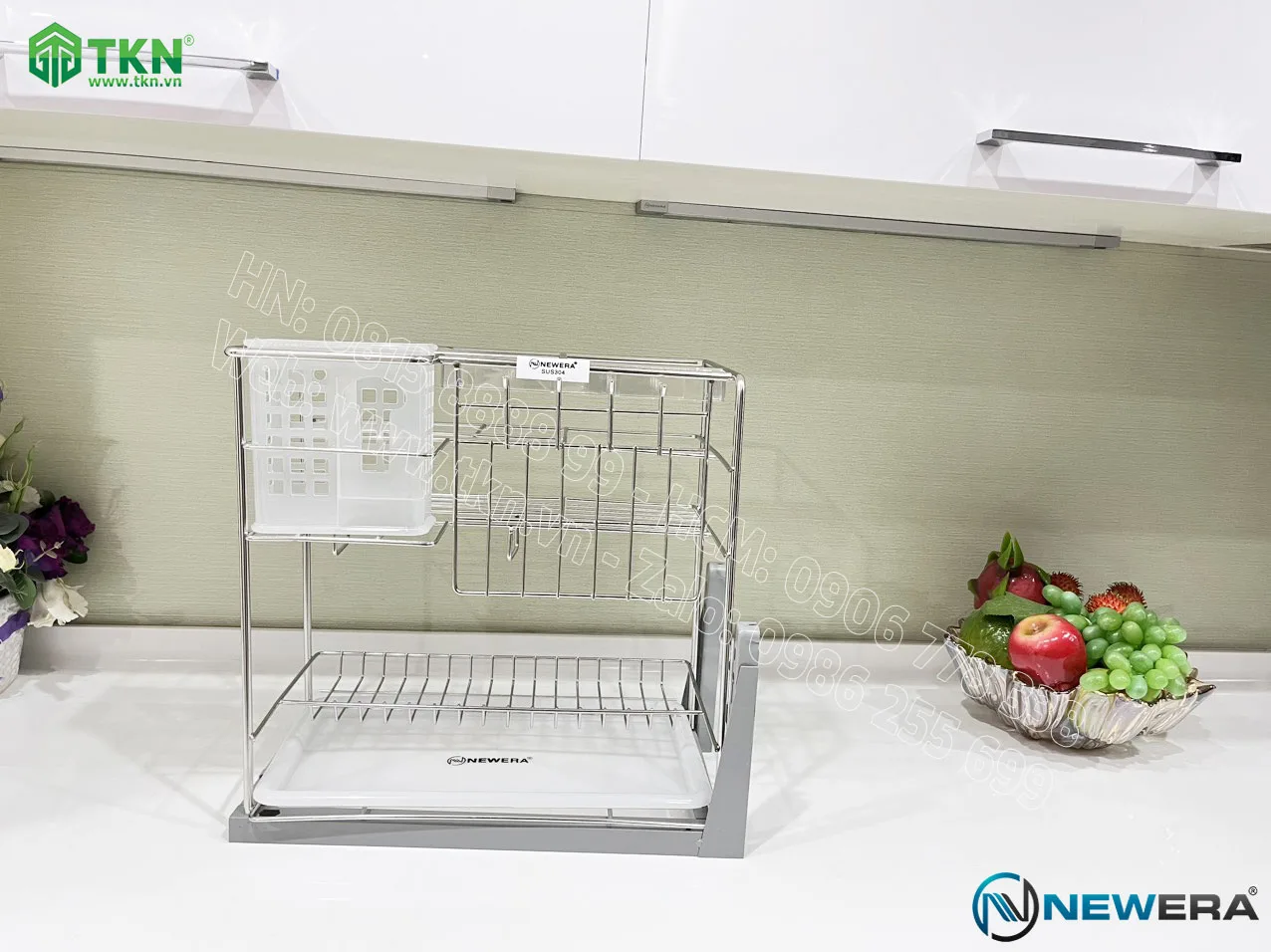 Giá dao thớt NE899.300 nan Oval inox mờ – NewEra 3