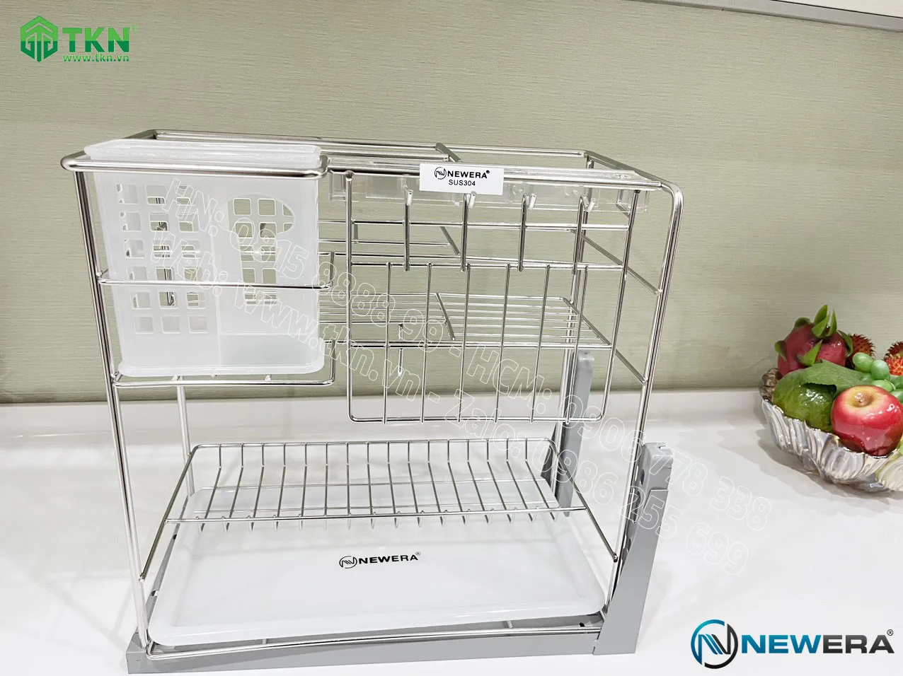 Giá dao thớt NE899.300 nan Oval inox mờ – NewEra 2