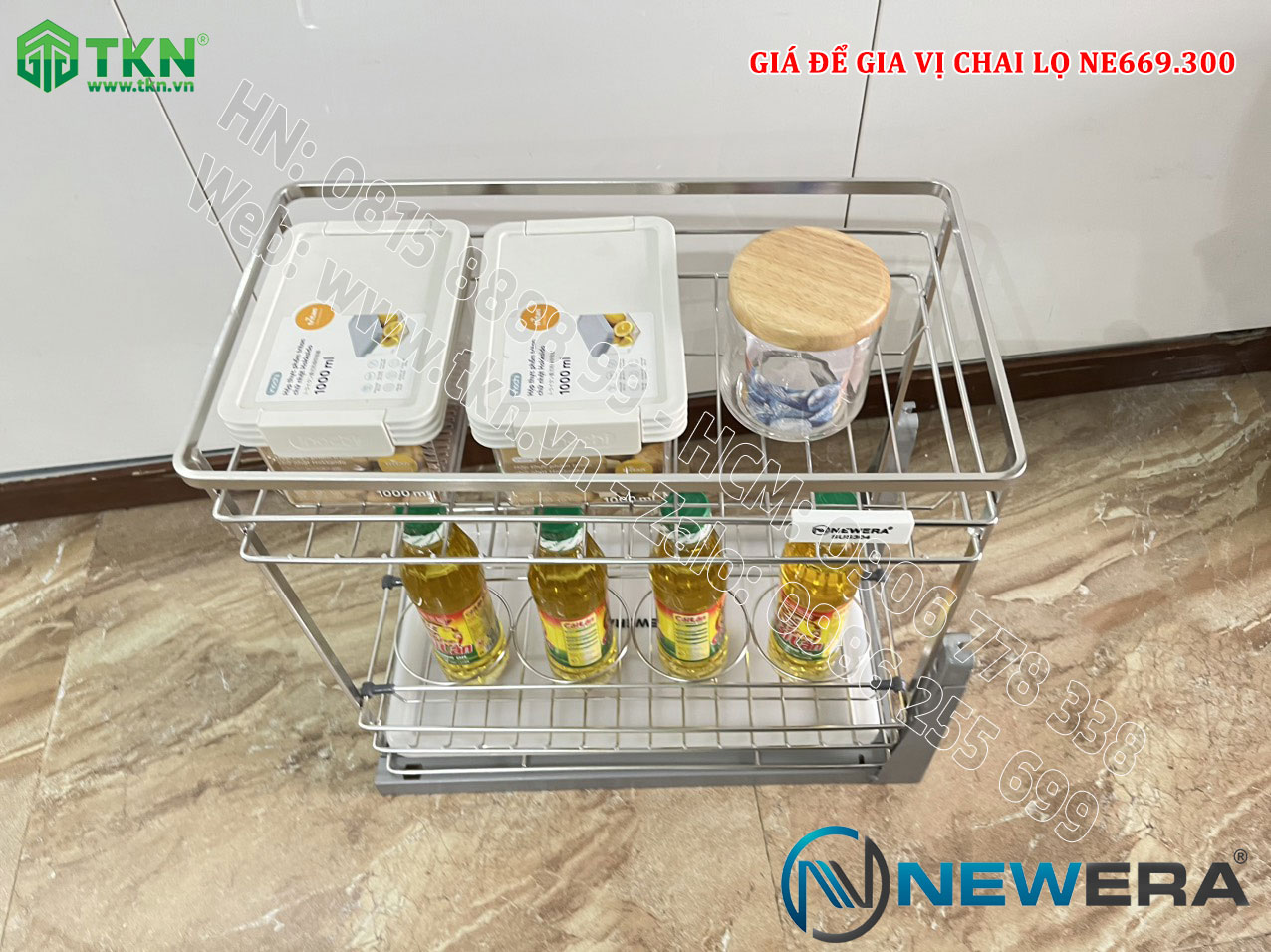 Kệ gia vị chai lọ NewEra 300mm inox 304 nan dẹt NE669.300 4