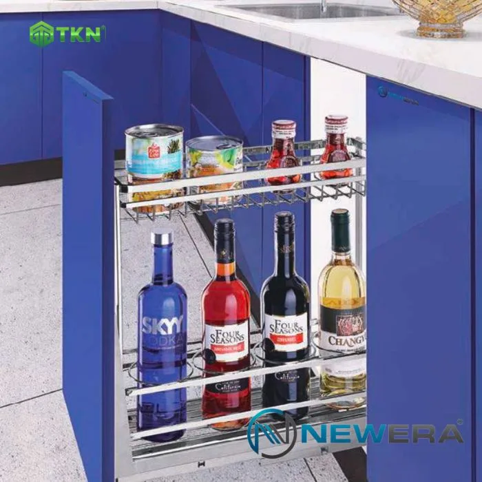 Kệ gia vị, chai lọ NewEra 200mm inox 304 nan dẹt NE669.200L