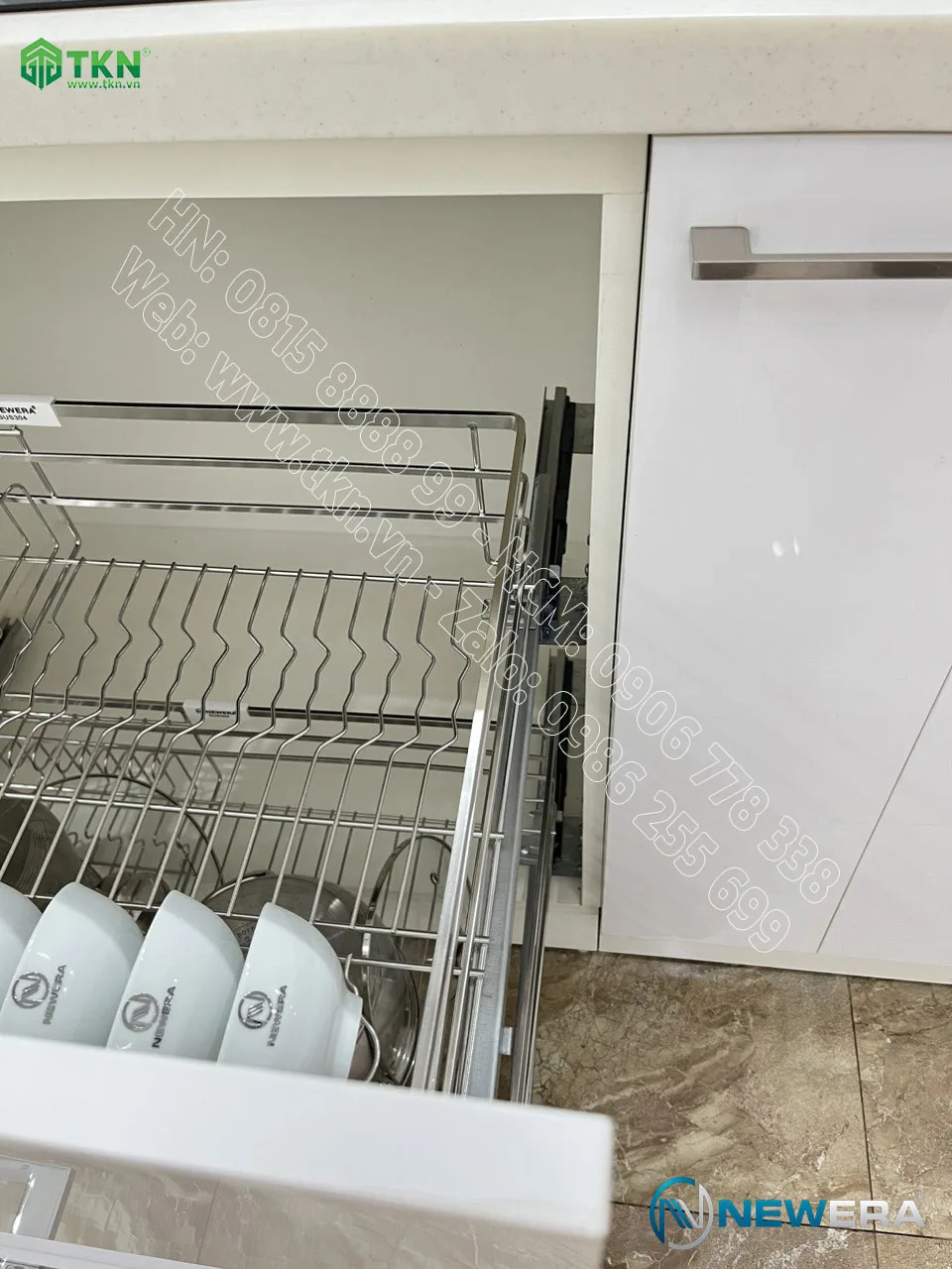 Giá để xoong nồi bát đĩa NewEra 600mm inox nan 304 NE689.600 4