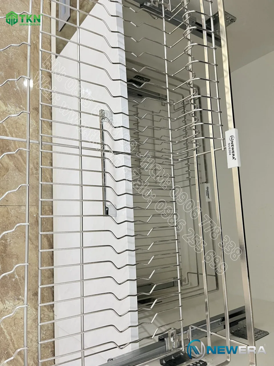 Giá để xoong nồi bát đĩa NewEra 700mm inox nan 304 NE689.700 6