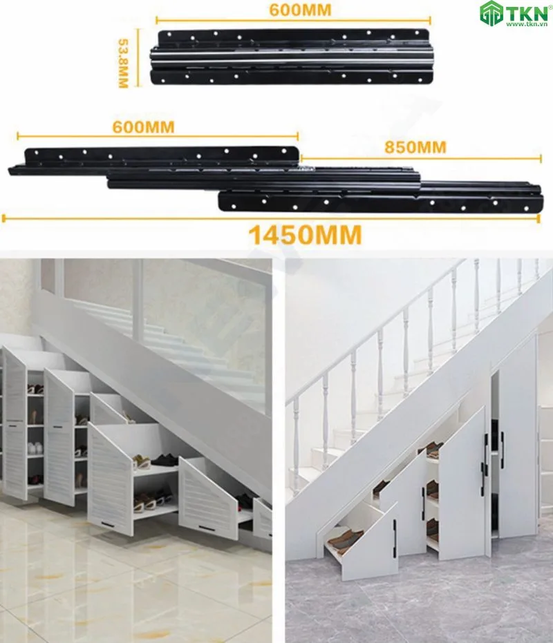 Ray gầm cầu thang không giảm chấn dài 600mm NE4899.600.1450