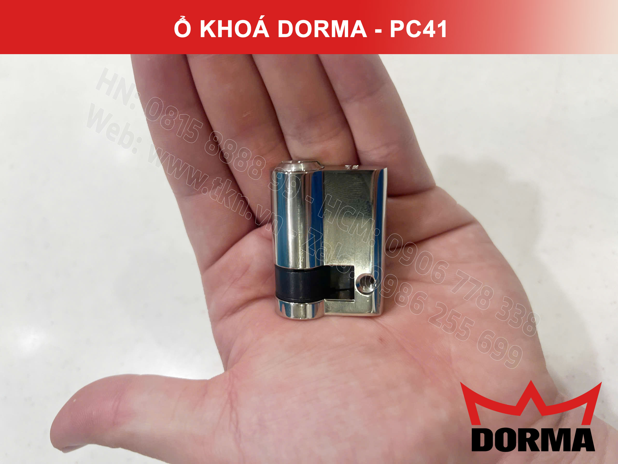 Ổ khóa cửa Dorma thép cao câp không rỉ dài 42mm PC41 20