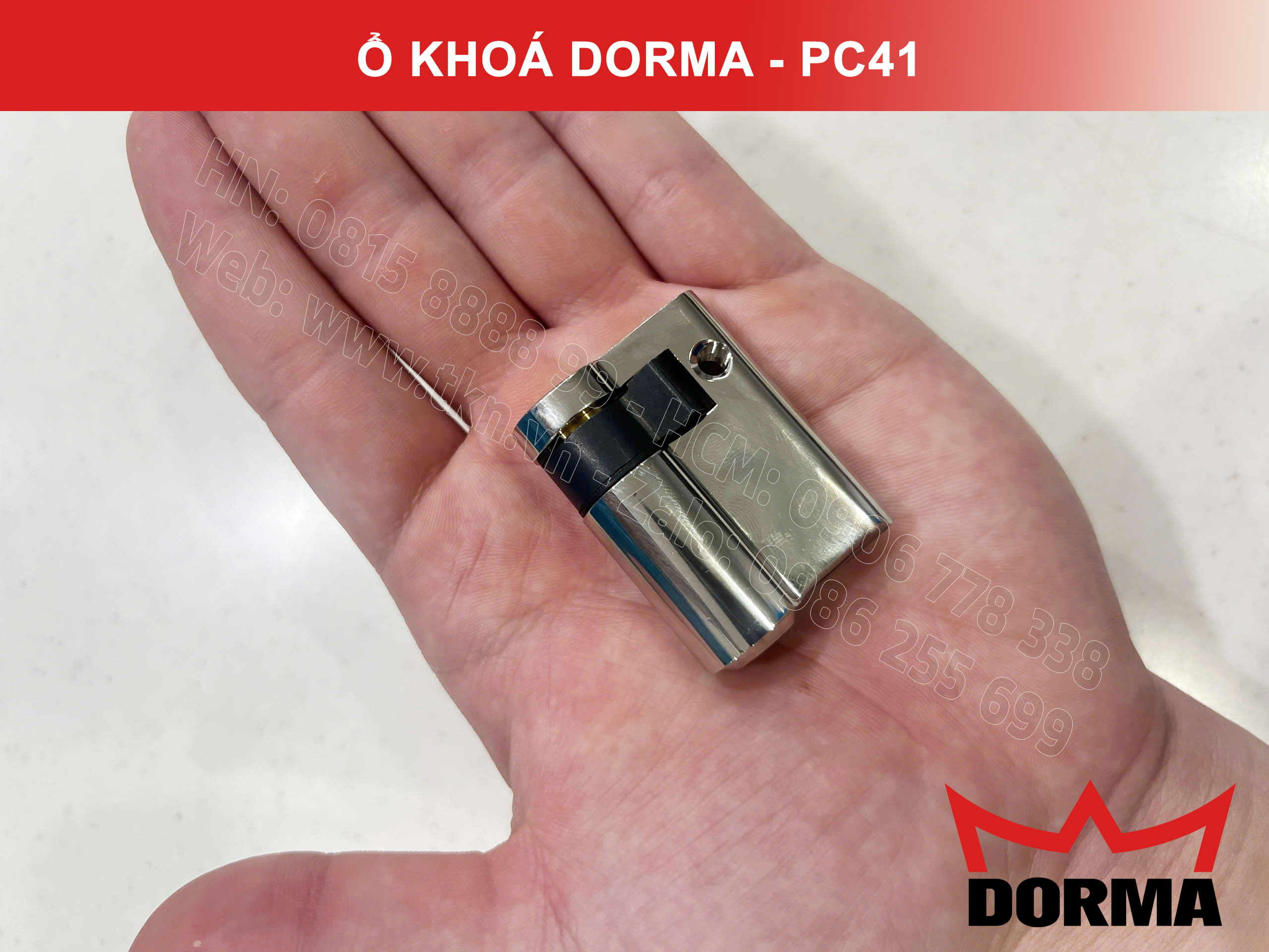 Ổ khóa cửa Dorma thép cao câp không rỉ dài 42mm PC41 19