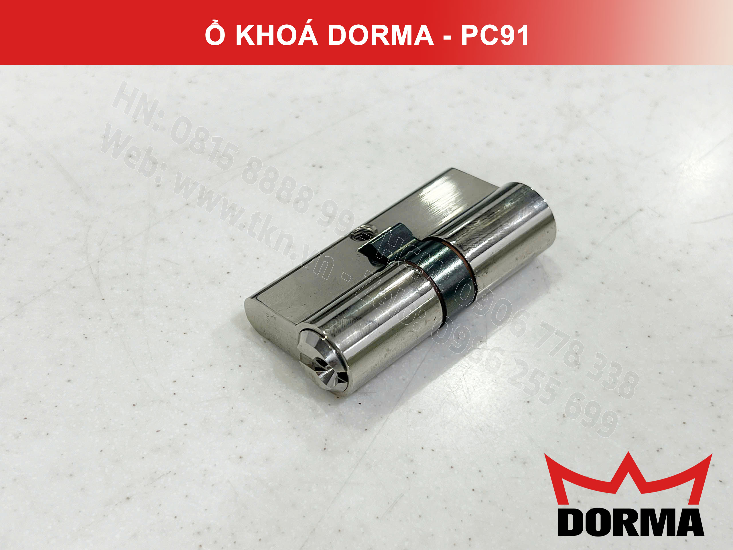 Ổ khóa cửa Dorma thép cao cấp PC91, L=61, 5 Pins 7
