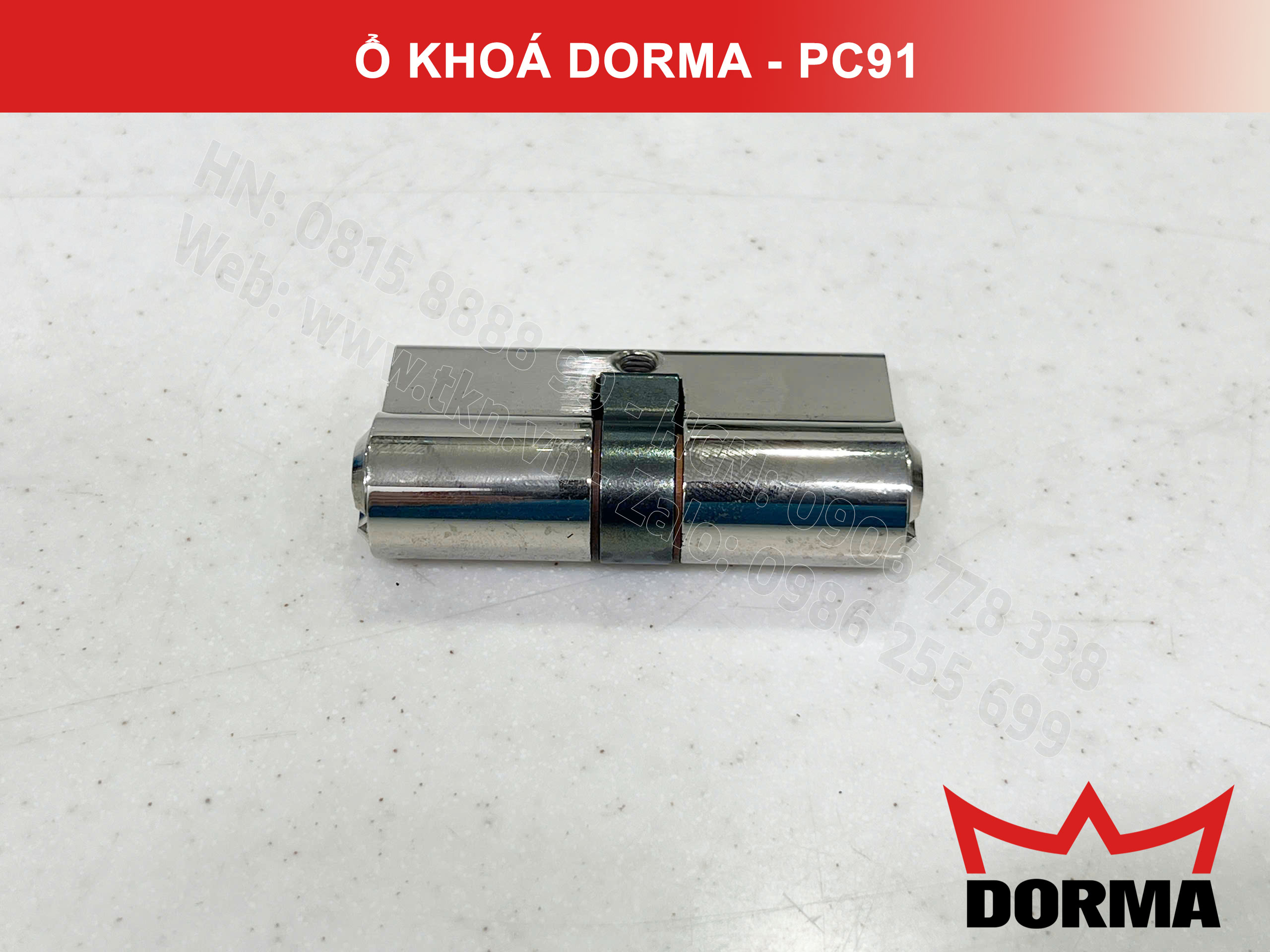 Ổ khóa cửa Dorma thép cao cấp PC91, L=61, 5 Pins 4