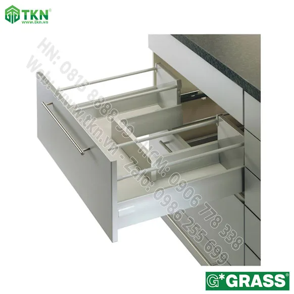 Ngăn kéo tủ bếp Grass DWD-XP 40kg vách hợp kim SD.500AM