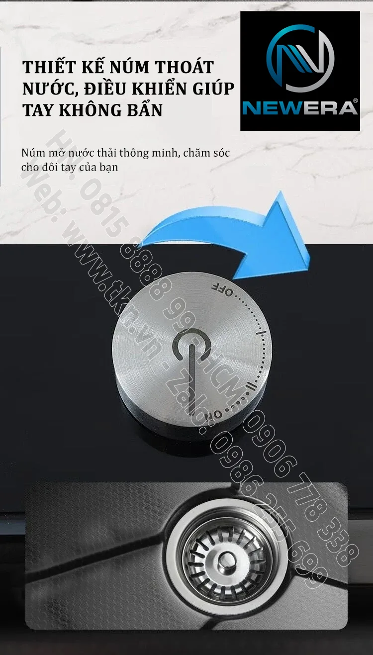 Chau rua bat sus304 newera dap lien khoi handmade NE7546EB 14