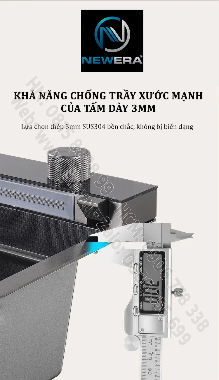 Chau rua bat sus304 newera dap lien khoi handmade NE7546EB 17