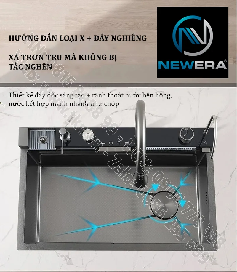 Chau rua bat sus304 newera dap lien khoi handmade NE7546EB 18