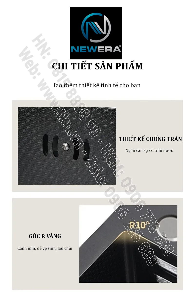 Chau rua bat sus304 newera dap lien khoi handmade NE7546EB 2