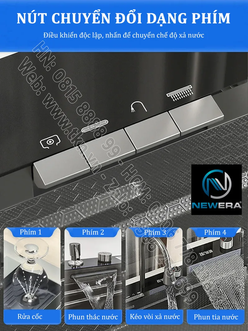 Chau rua bat sus304 newera dap lien khoi handmade NE7546EB 22