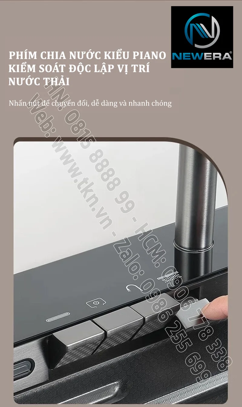 Chau rua bat sus304 newera dap lien khoi handmade NE7546EB 3