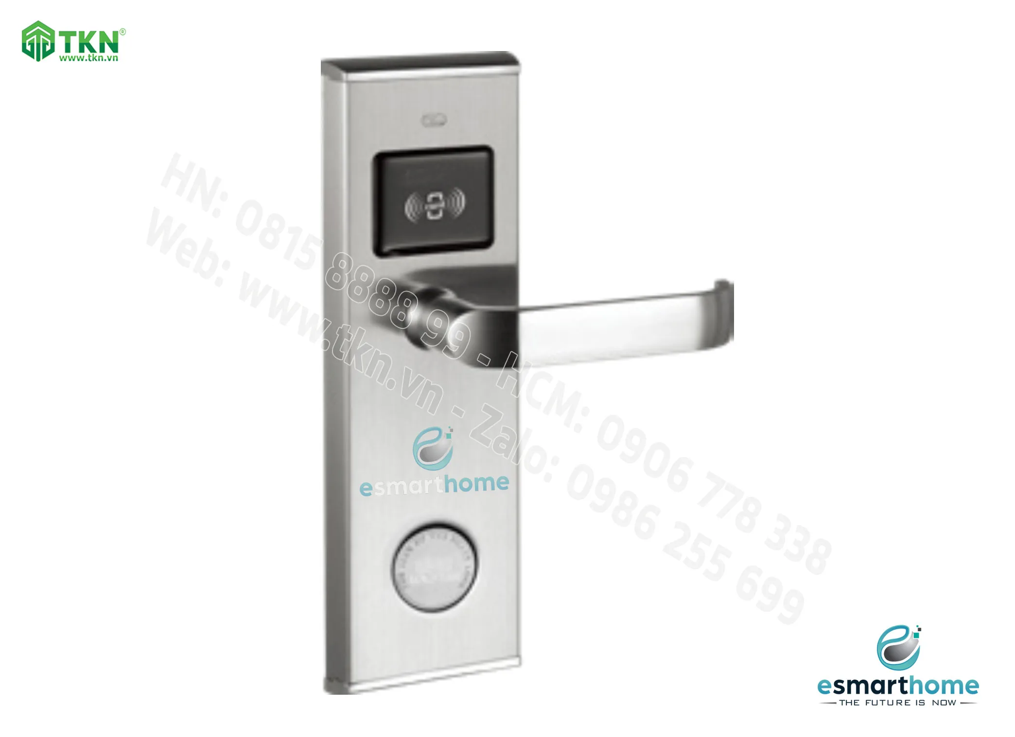 Khoá thẻ từ, chìa cơ eSmartHome màu inox ESH88HL808LSS
