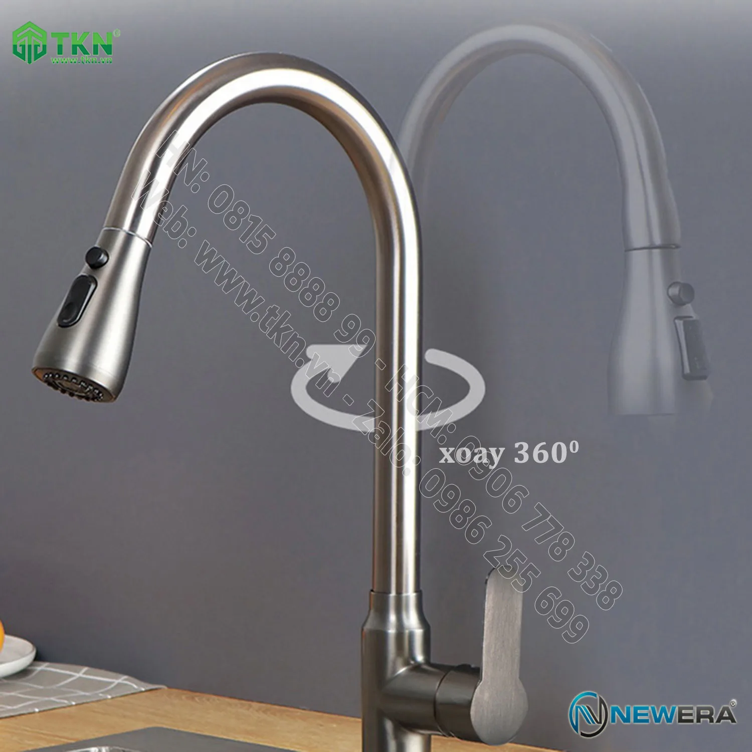 Voi chau rua dang rut NewEra SUS304 NE304K15N 12