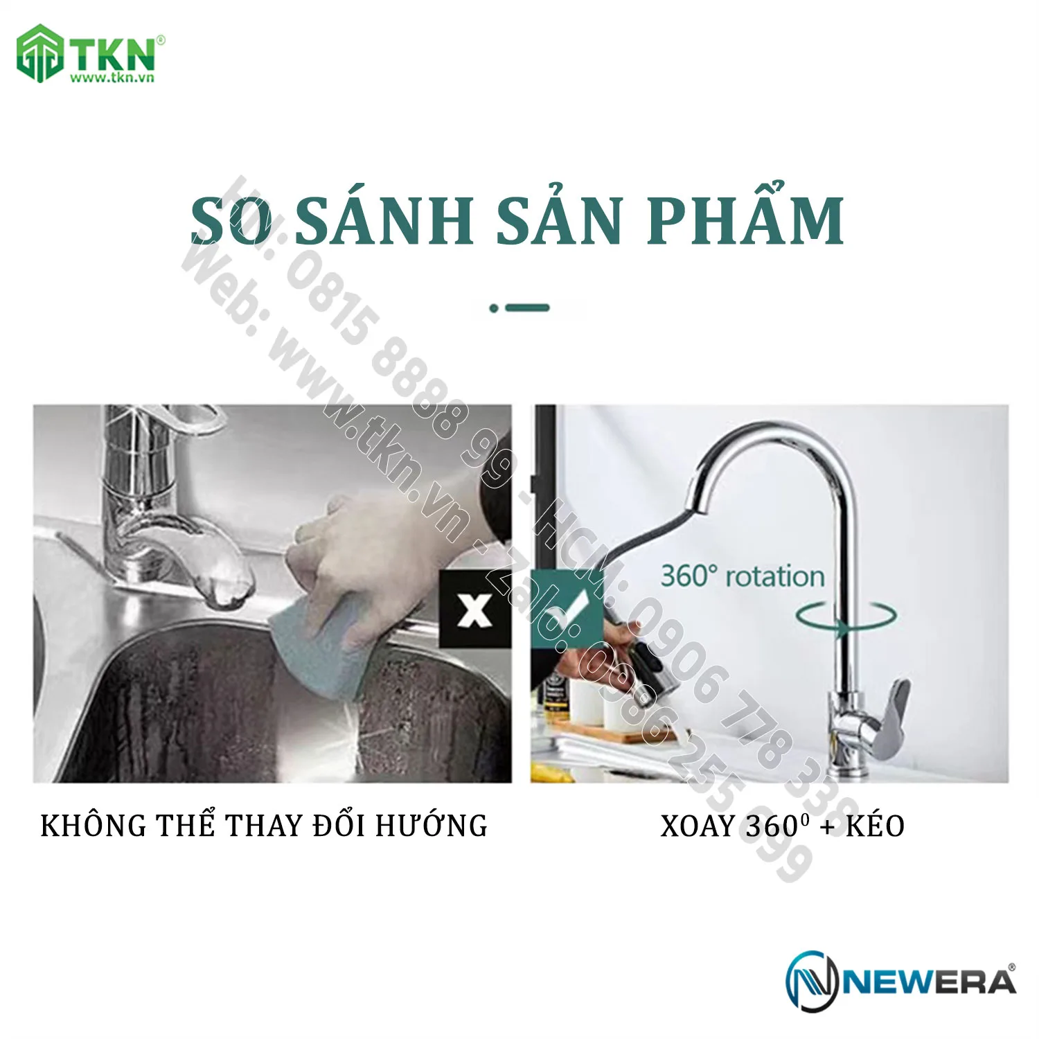 Voi chau rua dang rut NewEra SUS304 NE304K15N 5