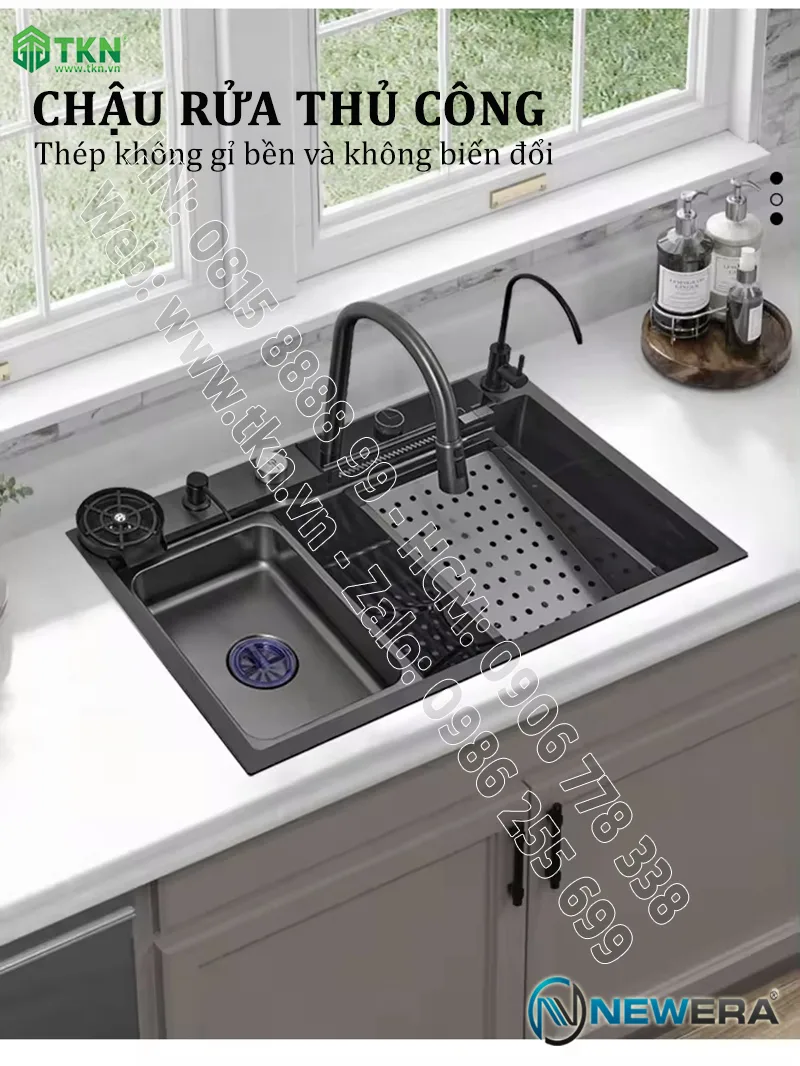 Voi chau rua dang rut NewEra SUS304 NE7546DB 15