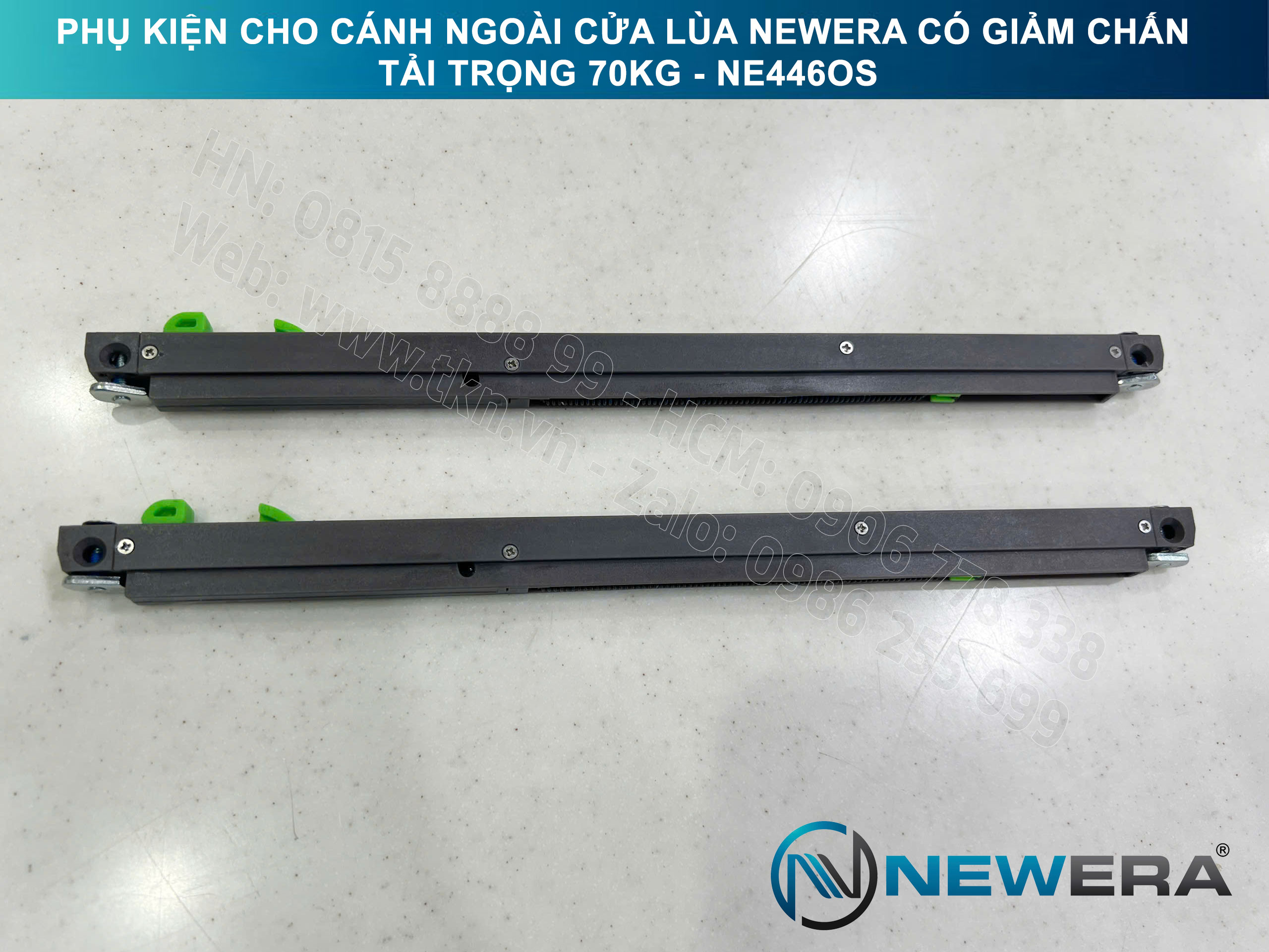 Phụ kiện cho cánh ngoài cửa lùa NewEra có giảm chấn tải trọng 70kg NE446OS 11