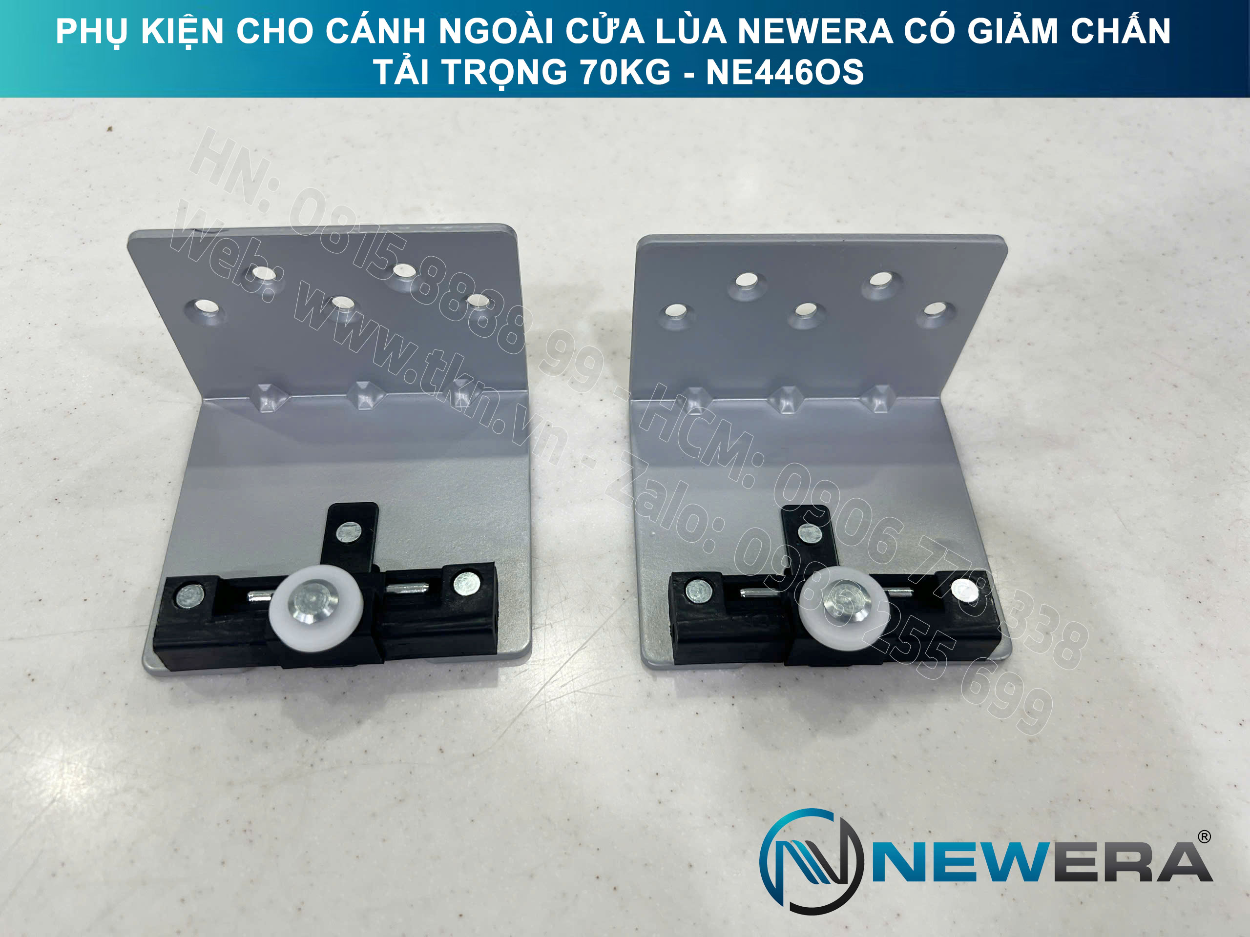 Phụ kiện cho cánh ngoài cửa lùa NewEra có giảm chấn tải trọng 70kg NE446OS 8