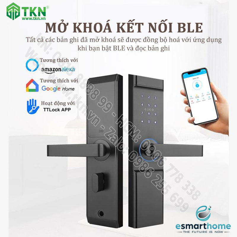 Khoá thẻ từ, chìa cơ eSmartHome màu đen ESH88TT807LSS 3