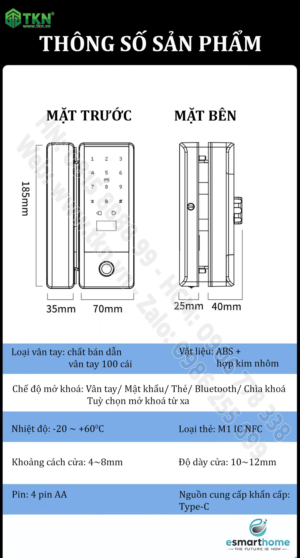 khoa thong minh esmarthome van tay app cua kinh cua lua ESH99TT001TYDSB 15