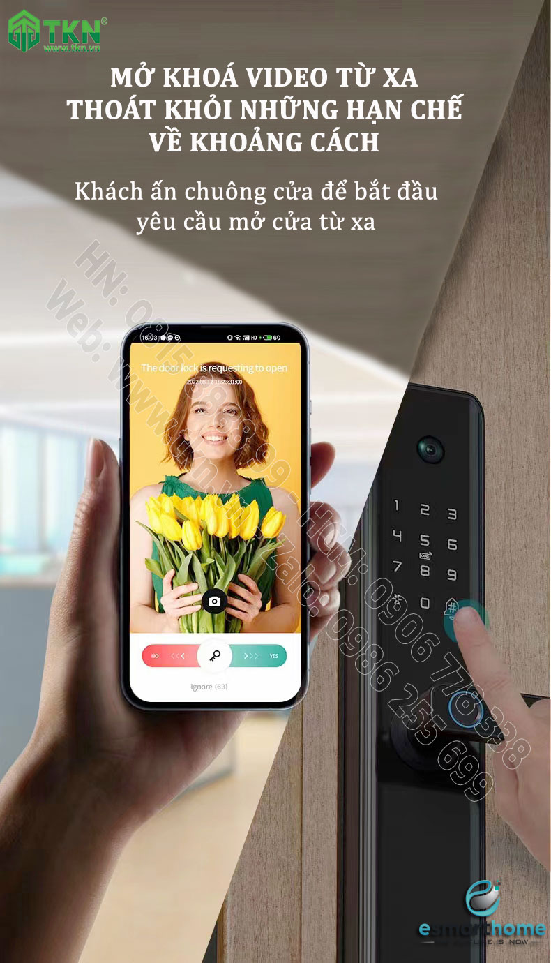 Khoá Camera, mobile APP, vân tay, thẻ, mật mã, chìa cơ ESH99TY222TYFMB 4