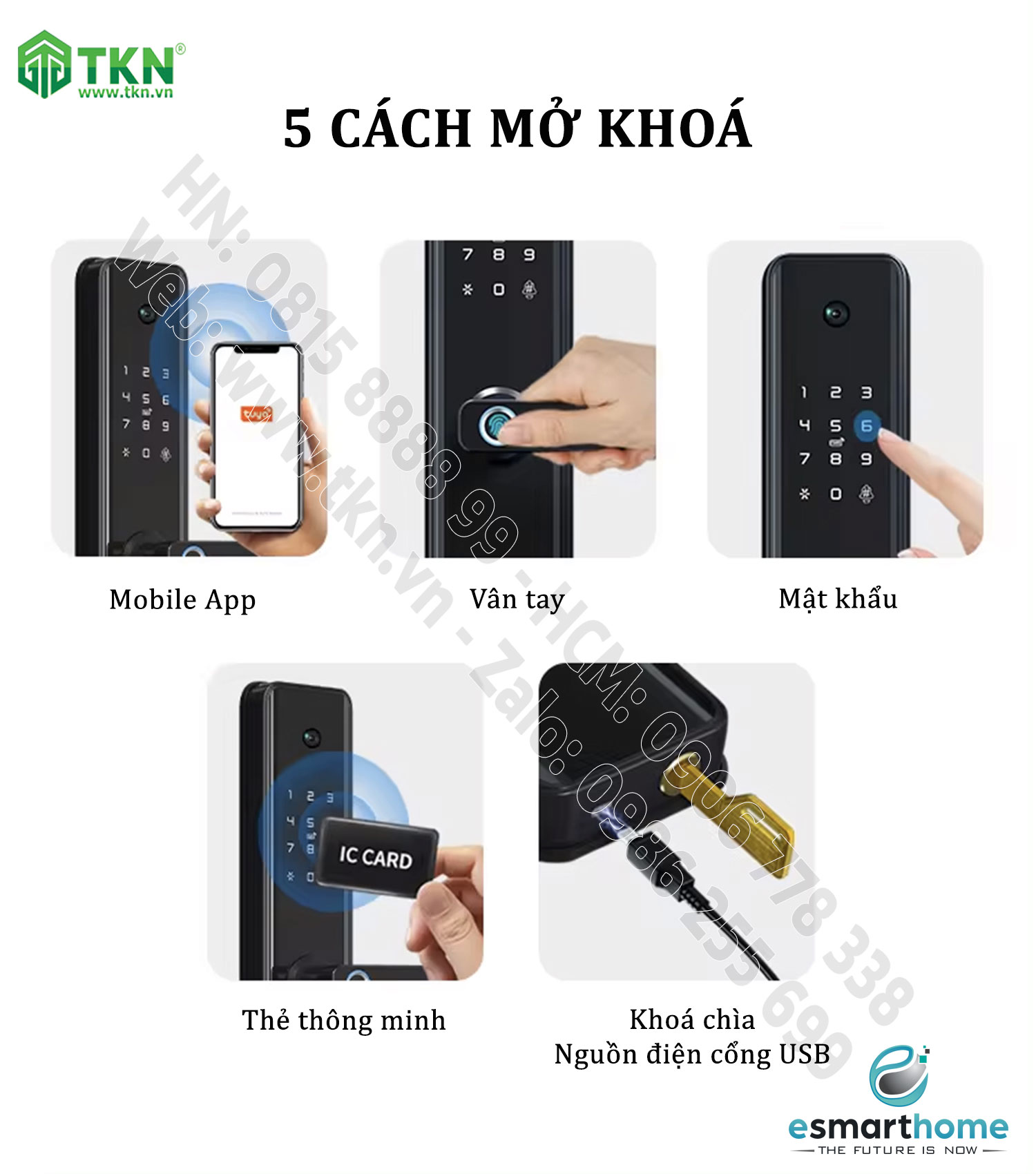 Khoá Camera, mobile APP, vân tay, thẻ, mật mã, chìa cơ ESH99TY222TYFMB 3