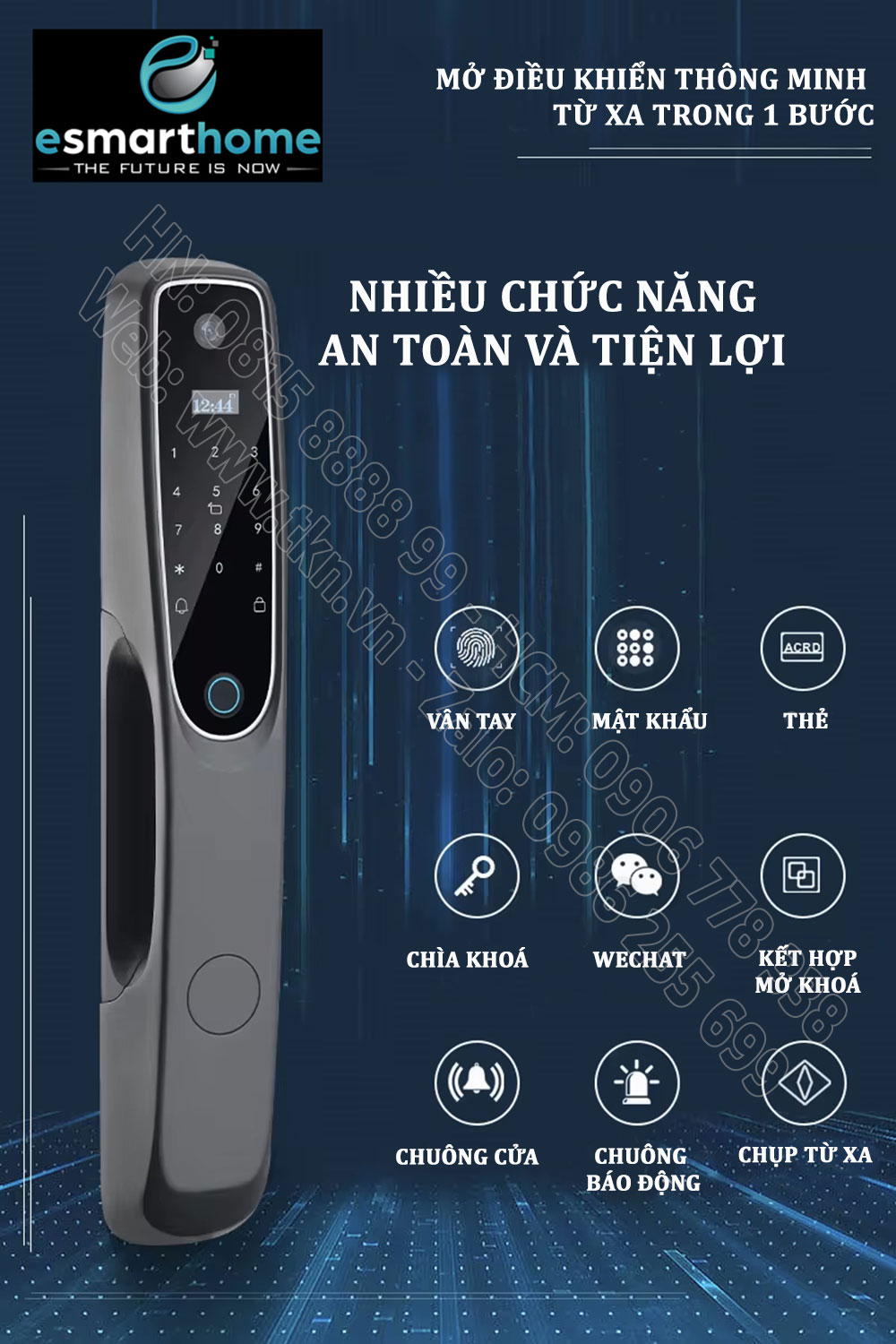 Khoá Camera, mobile APP, vân tay, thẻ, mật mã, chìa cơ ESH99TY263TYESB 6