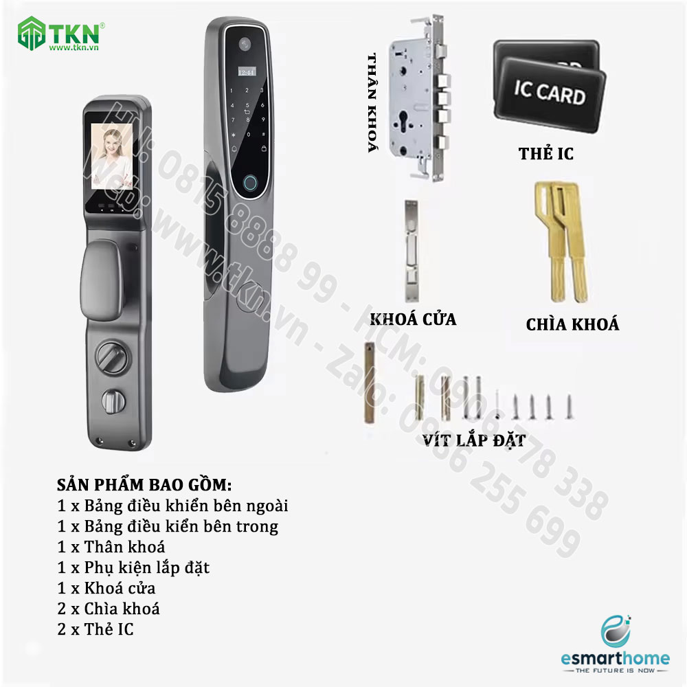 Khoá Camera, mobile APP, vân tay, thẻ, mật mã, chìa cơ ESH99TY263TYESB 9